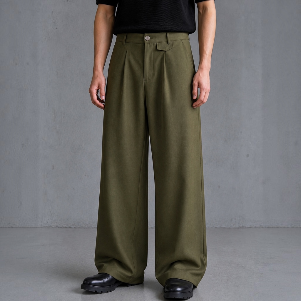 PANTALON SASTRE BAGGY VERDE