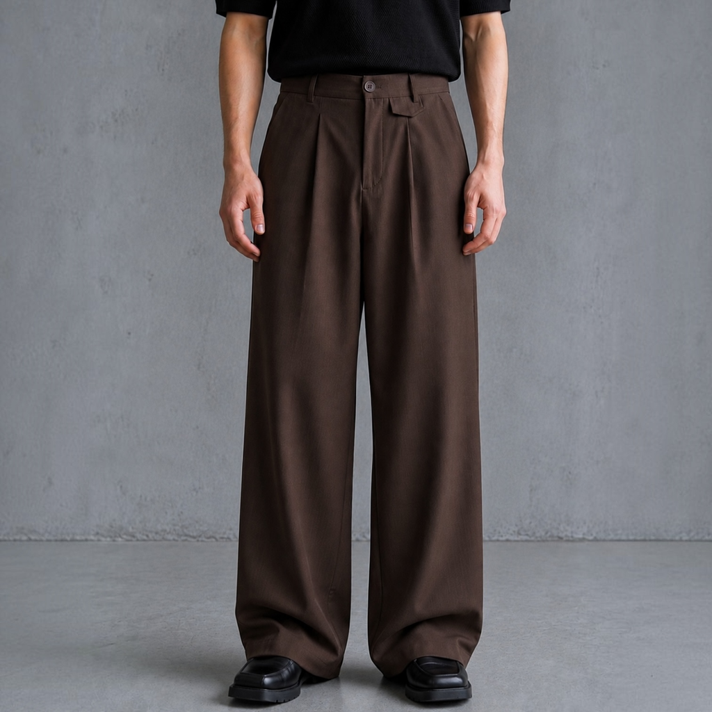 PANTALON SASTRE BAGGY MARRON
