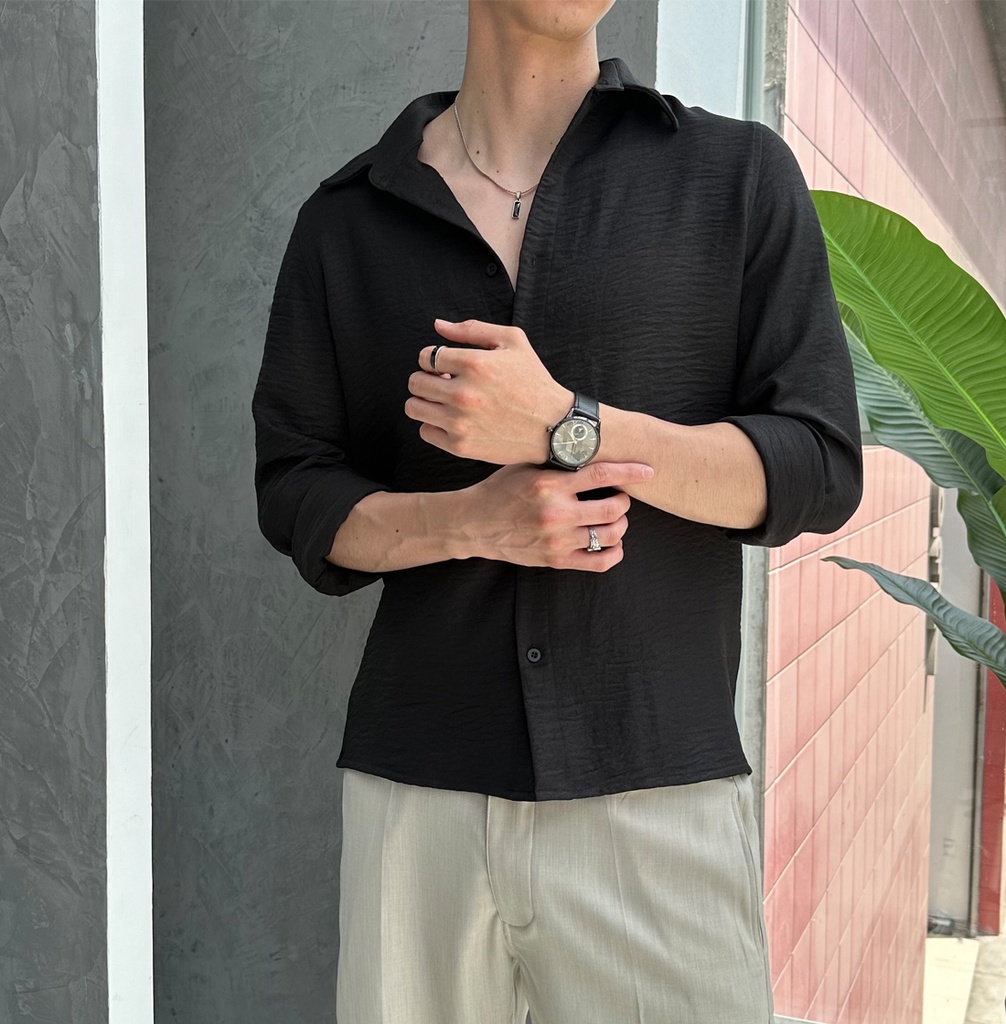 CAMISA CATHAL ML NEGRO