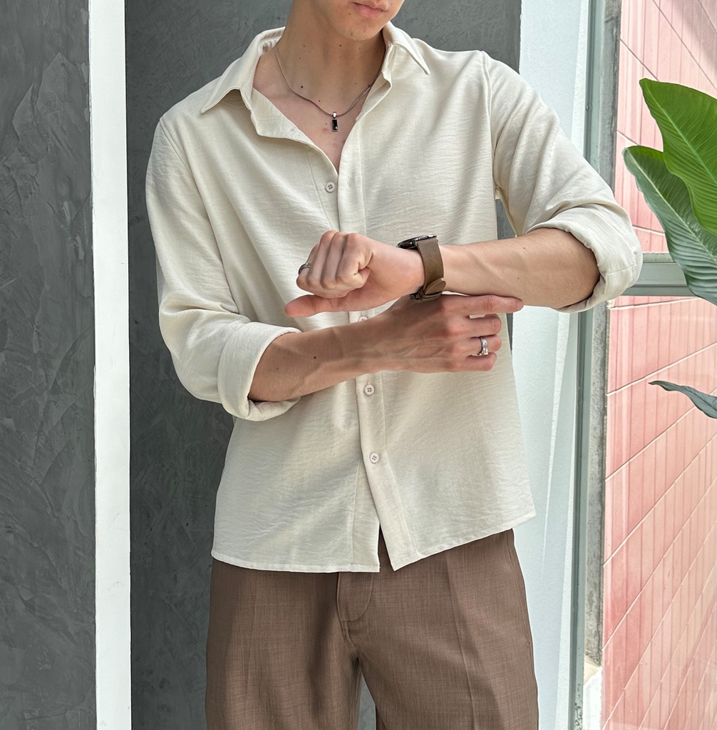 CAMISA CATHAL ML CREMA