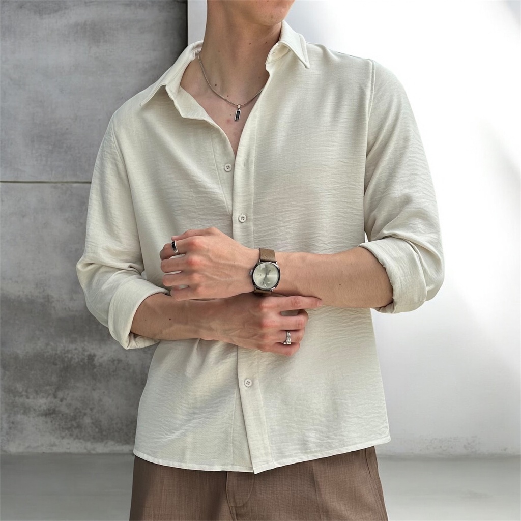 CAMISA CATHAL ML CREMA