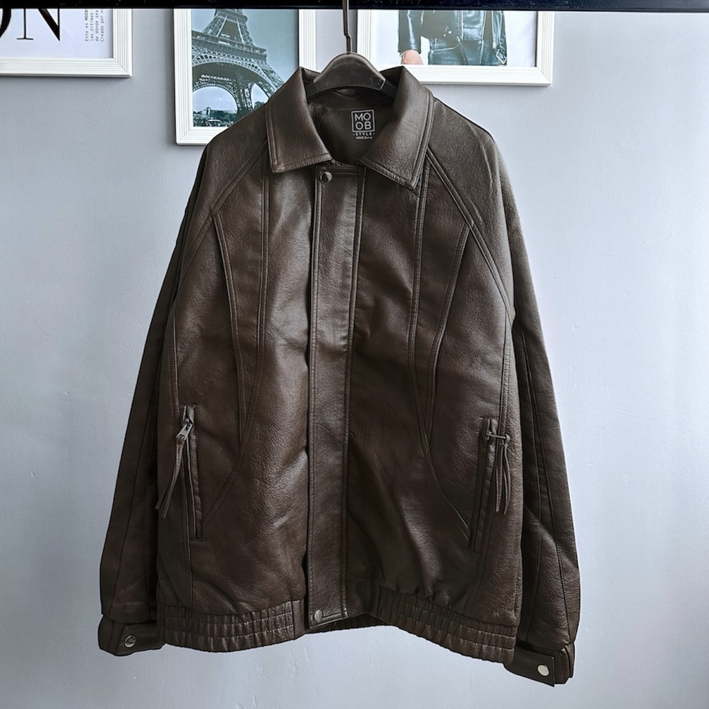 BIO-LEATHER CLASSIC JACKET MARRON