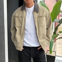 WASHED DRILL ZIP JACKET BEIGE
