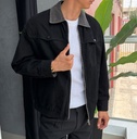 WASHED DRILL ZIP JACKET NEGRO