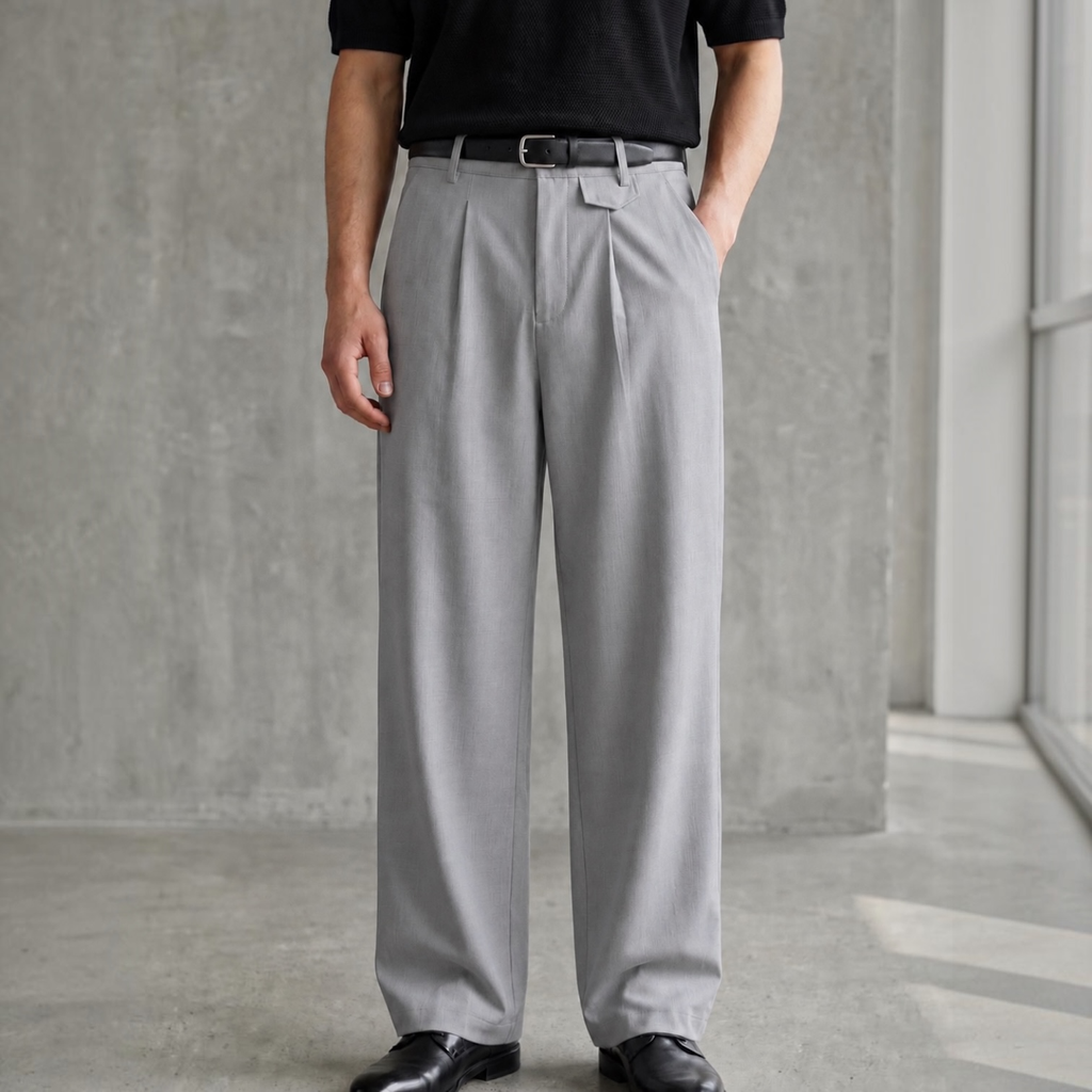 PANTALON SASTRE BAGGY PLOMO