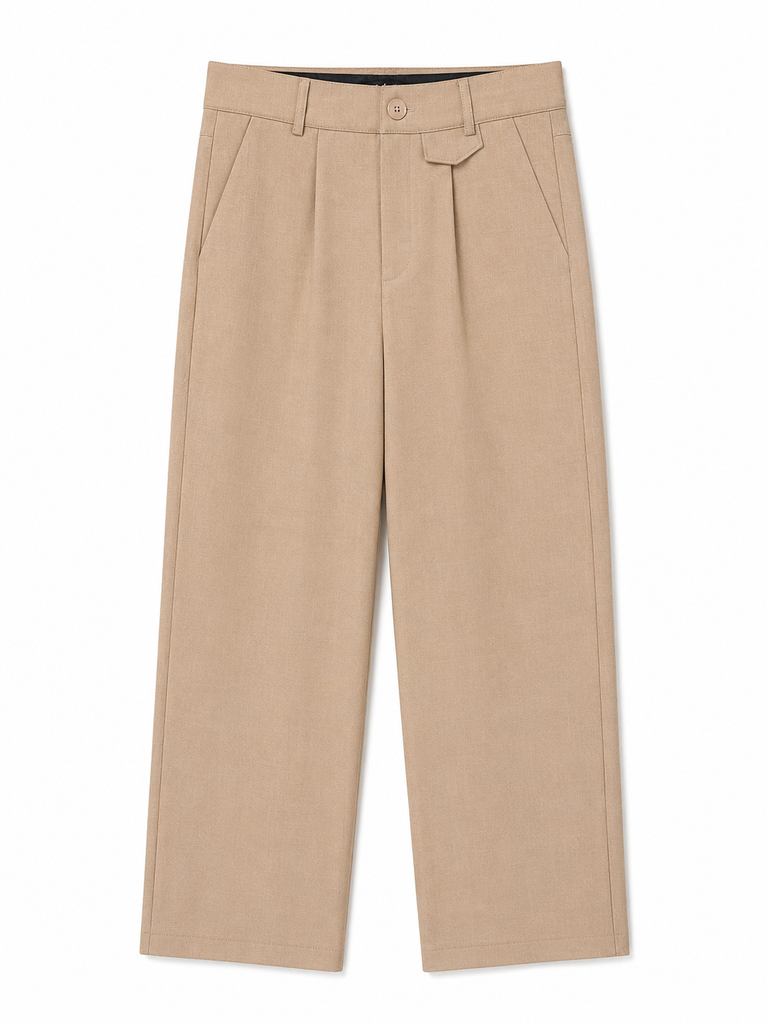 PANTALON SASTRE BAGGY BEIGE OSCURO